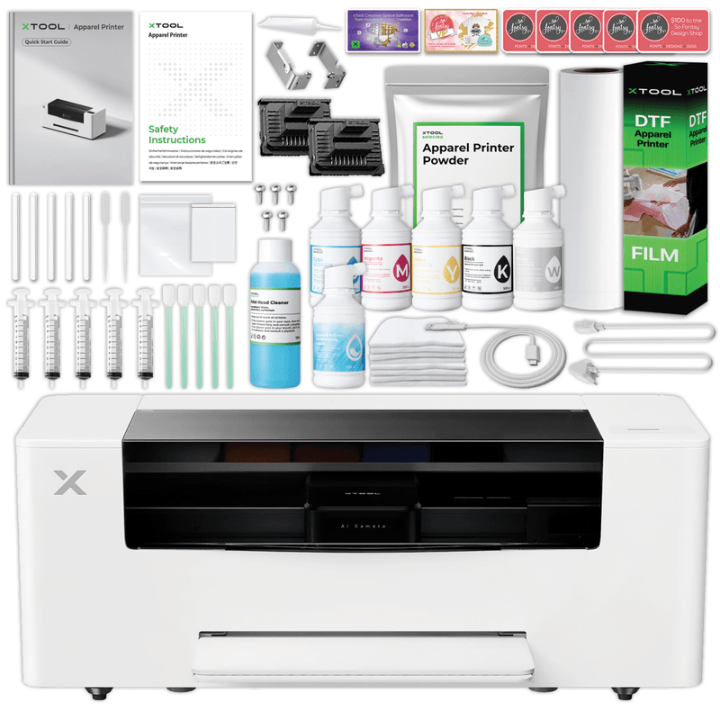 xTool O1 Omni Dual Head UV Printer & DTF Apparel Printer Business Bundle without AP2 Air Filter Swing Design 6