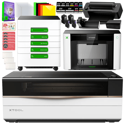 xTool O1 Omni Dual Head UV Printer with P3 CO2 Laser Cutter With AP2 MAX Air Purifier +$2000 Swing Design 1
