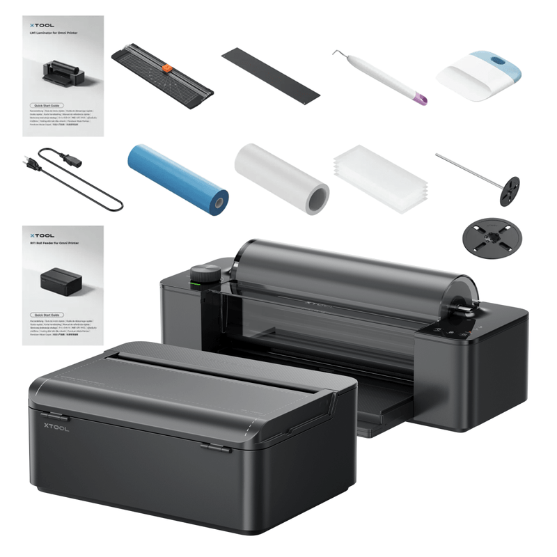 xTool O1 Omni Printer LM1 Laminator & RF1 Roll Feeder Bundle Swing Design 1
