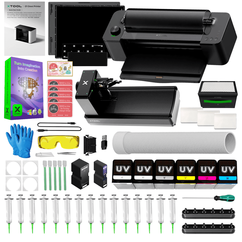 xTool O1 Omni Single Head UV Printer with Rotary & Laminator Attachments Swing Design 4
