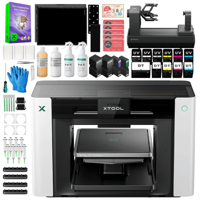 xTool O1 Omni UV + DT Fabric Printer Bundle with Rotary Attachment Swing Design 1