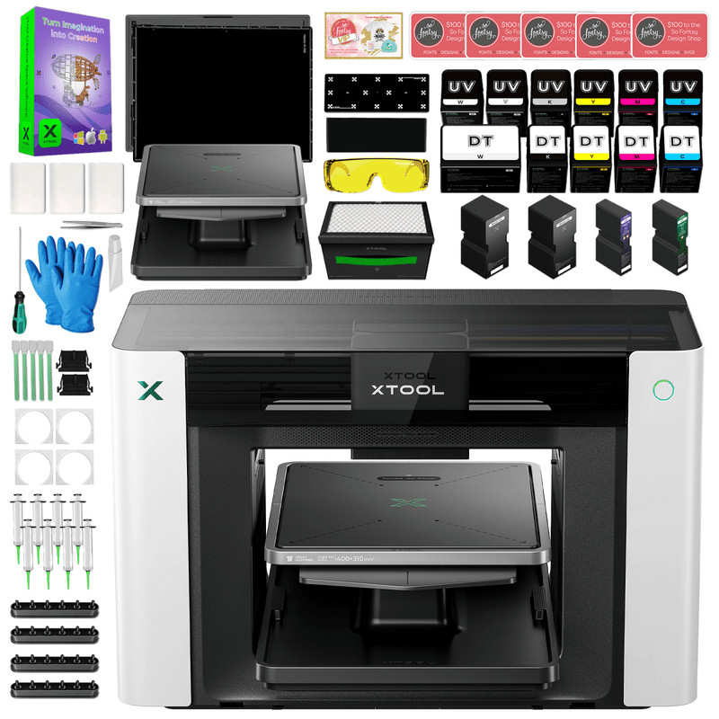 xTool O1 Omni UV + DT Fabric Printer Bundle with Rotary Attachment Swing Design 4