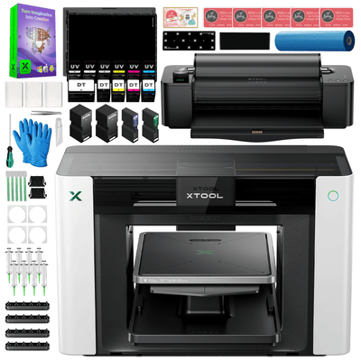 xTool O1 Omni UV + DT Fabric Printer with Roll &amp; Sheet Laminator Swing Design 1