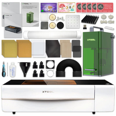 xTool P2 55W CO2 Laser Cutter &amp; F1 Portable Laser Engraver Bundle - White Laser Engraver xTool 