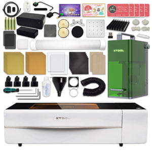 xTool P2 55W CO2 Laser Cutter & F1 Portable Laser Engraver Bundle - White Laser Engraver xTool 