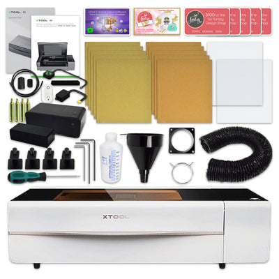 xTool P2 55W CO2 Laser Cutter & F1 Portable Laser Engraver Bundle - White Laser Engraver xTool 