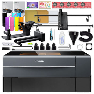 xTool P2S 55W CO2 Laser Cutter &amp; Engraver Riser, Rotary, Rail Bundle Laser Engraver xTool 