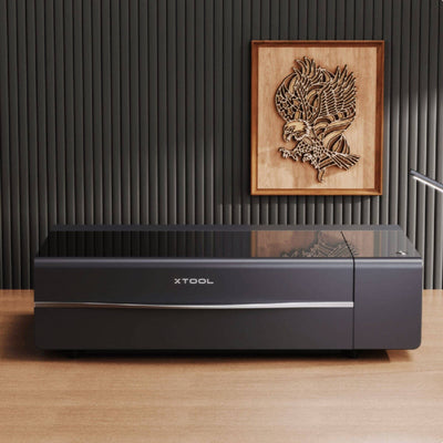 XTool P2S 55W CO2 Laser Cutter & Engraver Riser, Rotary, Rail Bundle - White Laser Engraver xTool 