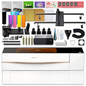 XTool P2S 55W CO2 Laser Cutter & Engraver Riser, Rotary, Rail Bundle - White Laser Engraver xTool 
