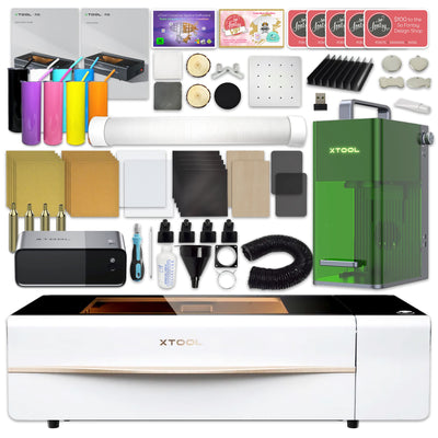 xTool P2S 55W CO2 Laser Cutter &amp; F1 Portable Laser Engraver Bundle - White Laser Engraver xTool 