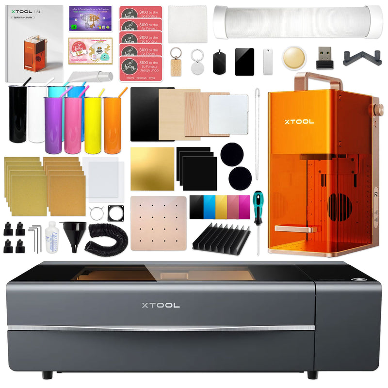 xTool P2S 55W CO2 Laser Cutter & F2 Portable Laser Engraver Bundle Laser Engraver xTool 