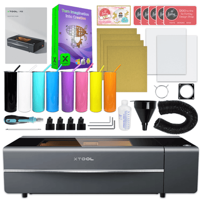 xTool P2S 55W CO2 Laser Cutter & F2 Portable Laser Engraver Bundle Swing Design 2
