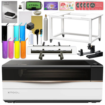 xTool P3 80W CO2 Laser Cutter Bundle with Stand, Conveyor Feeder &amp; RA3 Rotary Laser Engraver xTool 