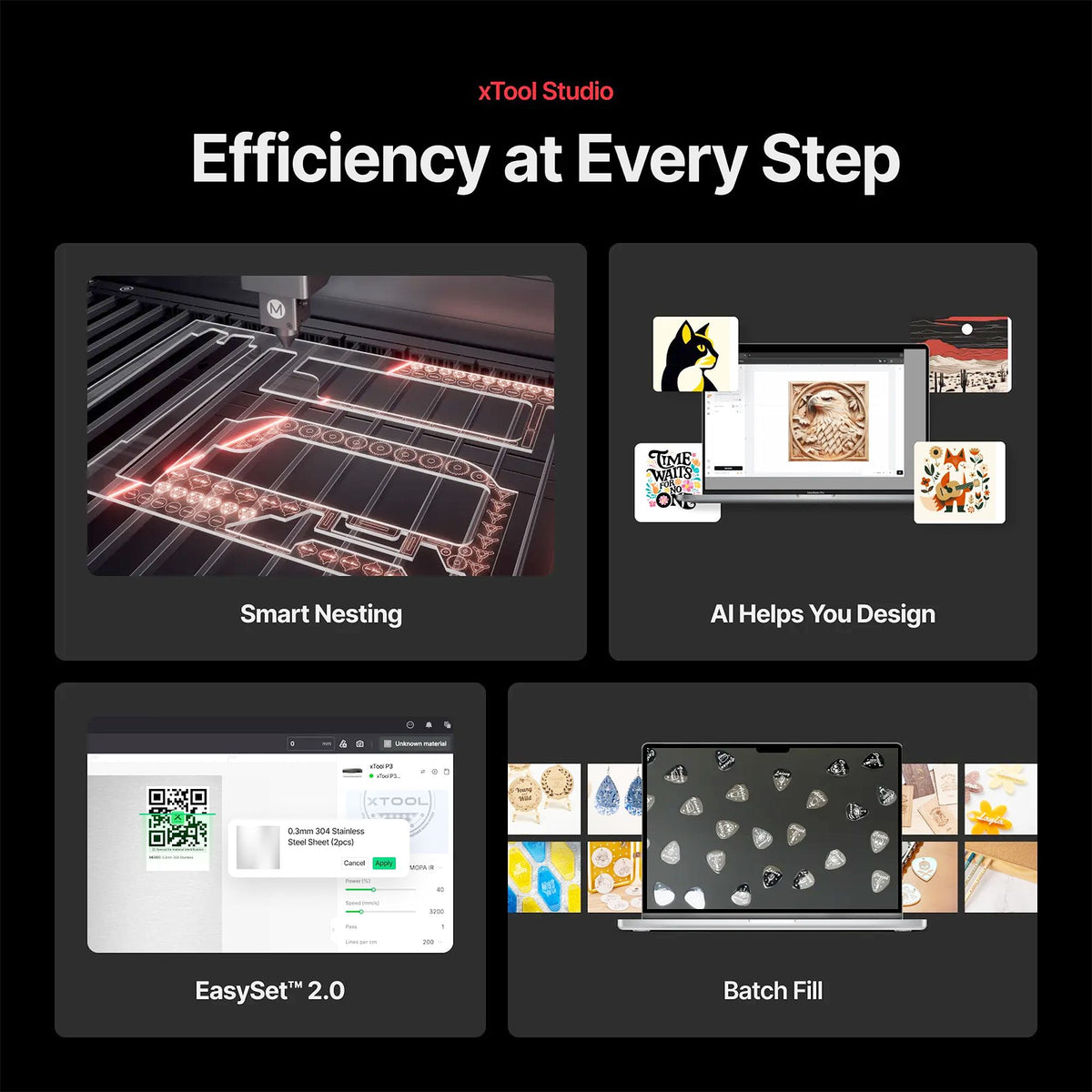 xTool P3 80W CO2 Laser Cutter &amp; Engraving Machine with Intelligent Automation Laser Engraver xTool 