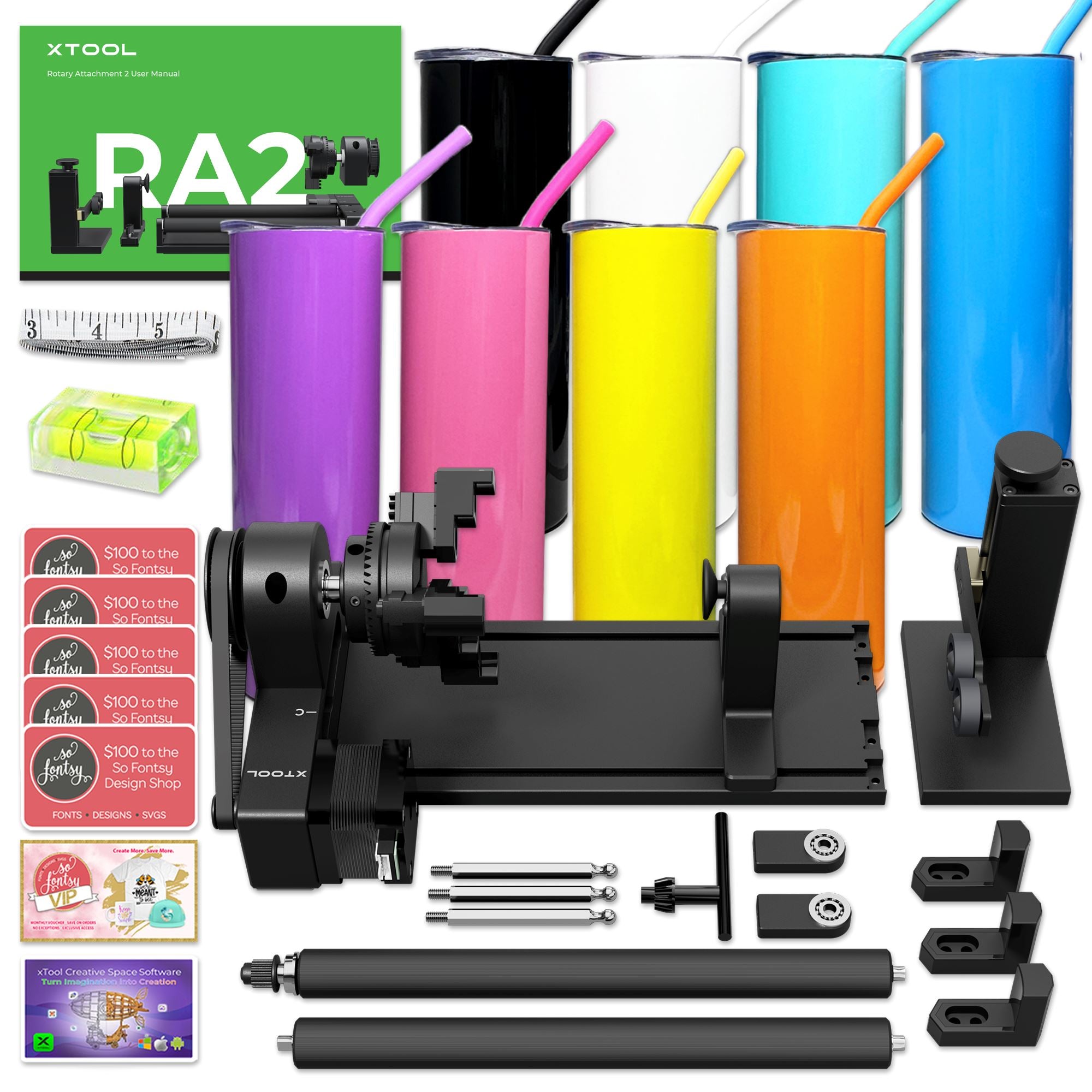 Creality Laser Module XTool RA2 Pro 4-in-1 Rotary For XTool P2 Laser Engraver - RobotShop Tumbler Laser Engraver