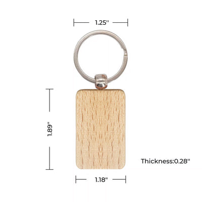 xTool Rectangle Wooden Keychain - 10 Pieces Laser Engraver Accessories xTool 