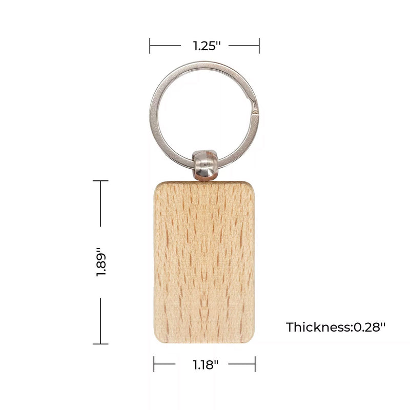 xTool Rectangle Wooden Keychain - 10 Pieces Laser Engraver Accessories xTool 