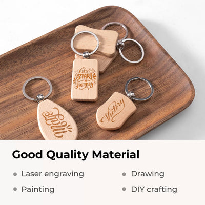 xTool Rectangle Wooden Keychain - 10 Pieces Laser Engraver Accessories xTool 