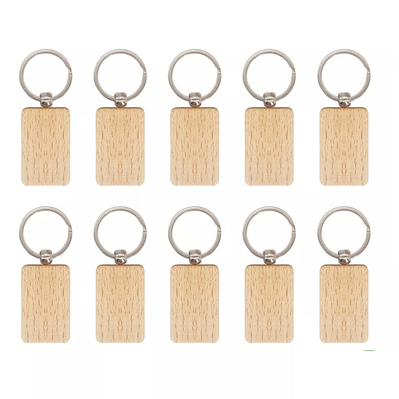xTool Rectangle Wooden Keychain - 10 Pieces Laser Engraver Accessories xTool 