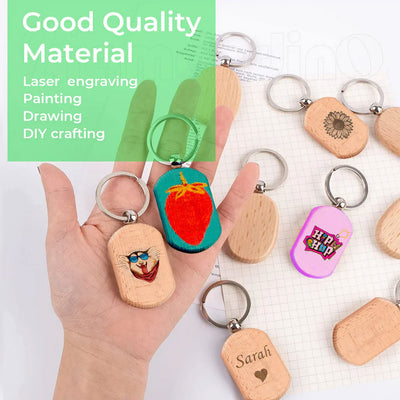 xTool Rectangle Wooden Keychain - 10 Pieces Laser Engraver Accessories xTool 