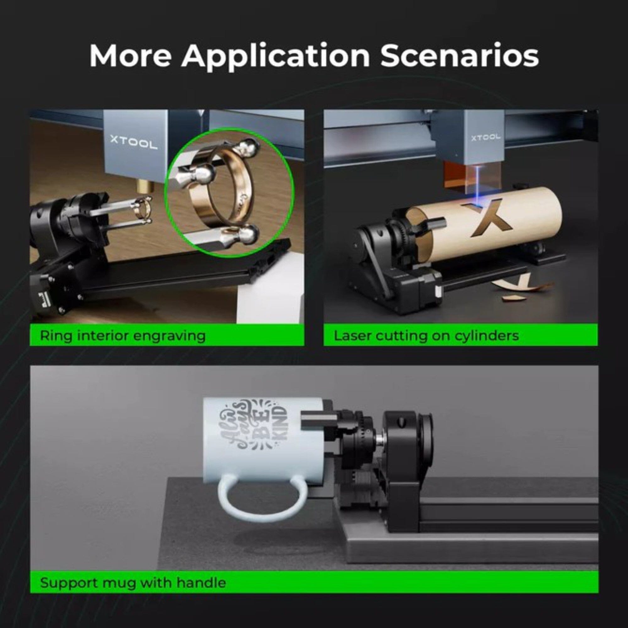 xTool S1 Laser Cutter & Engraver Bundle w/ Rotary, Rail, Riser, Filter - White Laser Engraver xTool 
