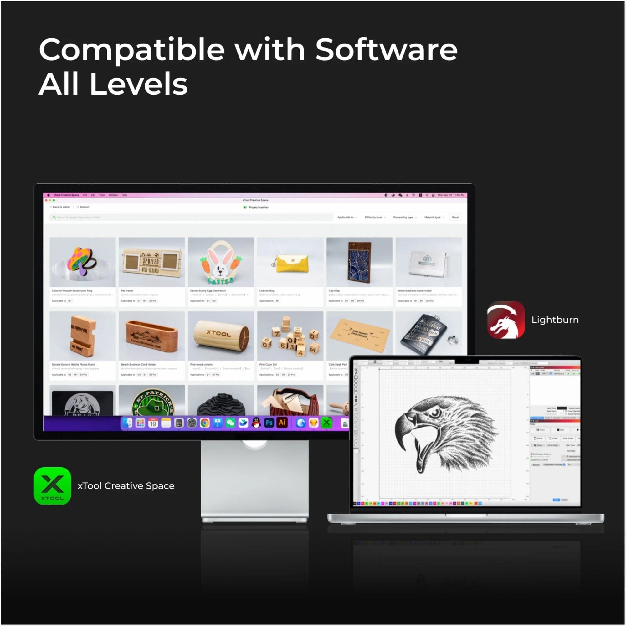 xTool S1 Laser Cutter & Engraver Bundle w/ Rotary, Rail, Riser, Filter - White Laser Engraver xTool 