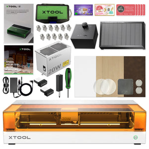 xTool S1 Laser Cutter & Engraver Machine Bundle w/ Air Assist, Honeycomb - White Laser Engraver xTool 20W Diode Laser 