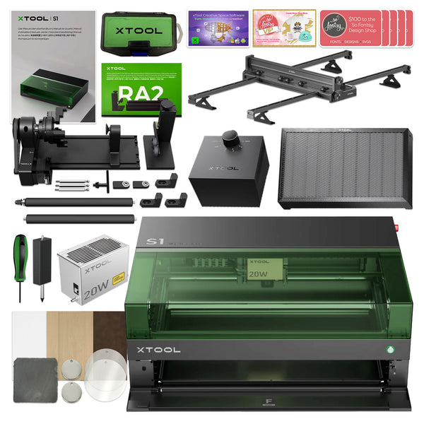 xTool S1 20W レーザー加工機 フルセット｜RA2 Pro付 xtool-s1-laser-cutter-engraver