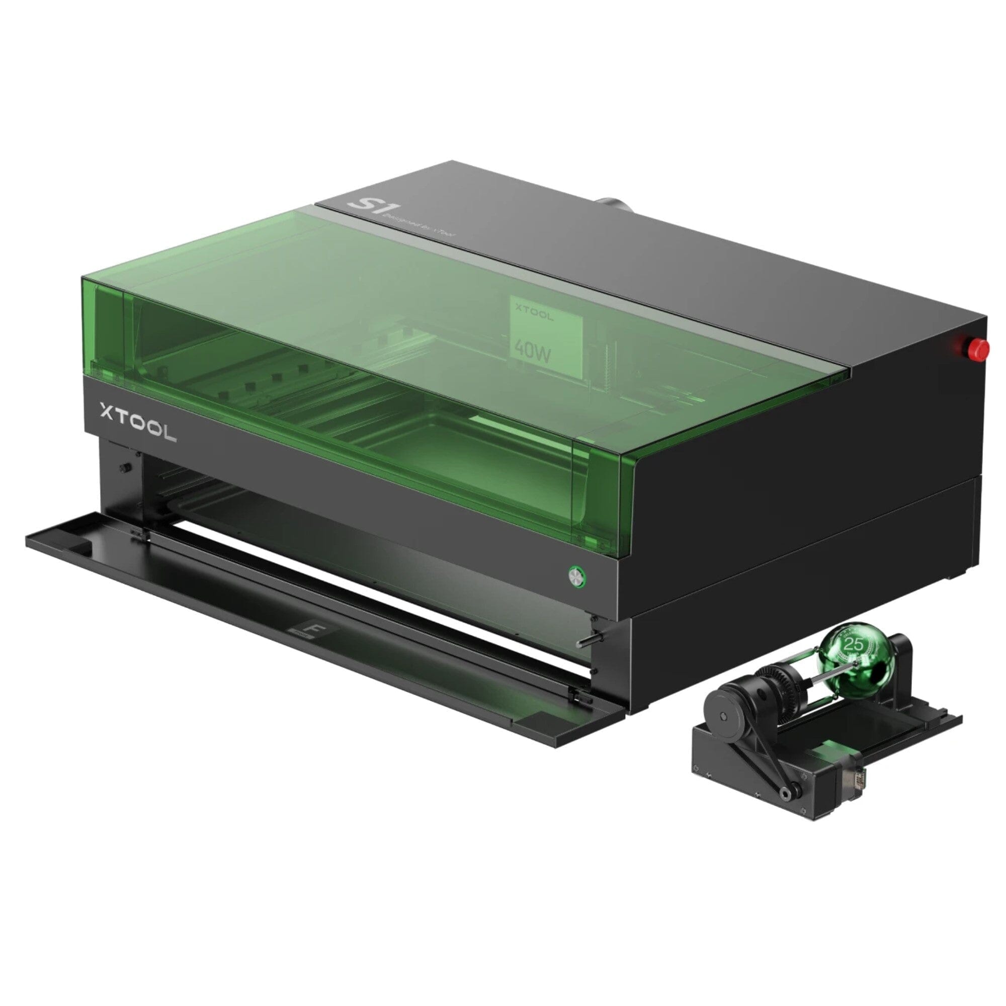 xTool S1 Laser Cutter & Engraver Machine Bundle w/ Rotary, Riser, Filter - 20W Diode Laser