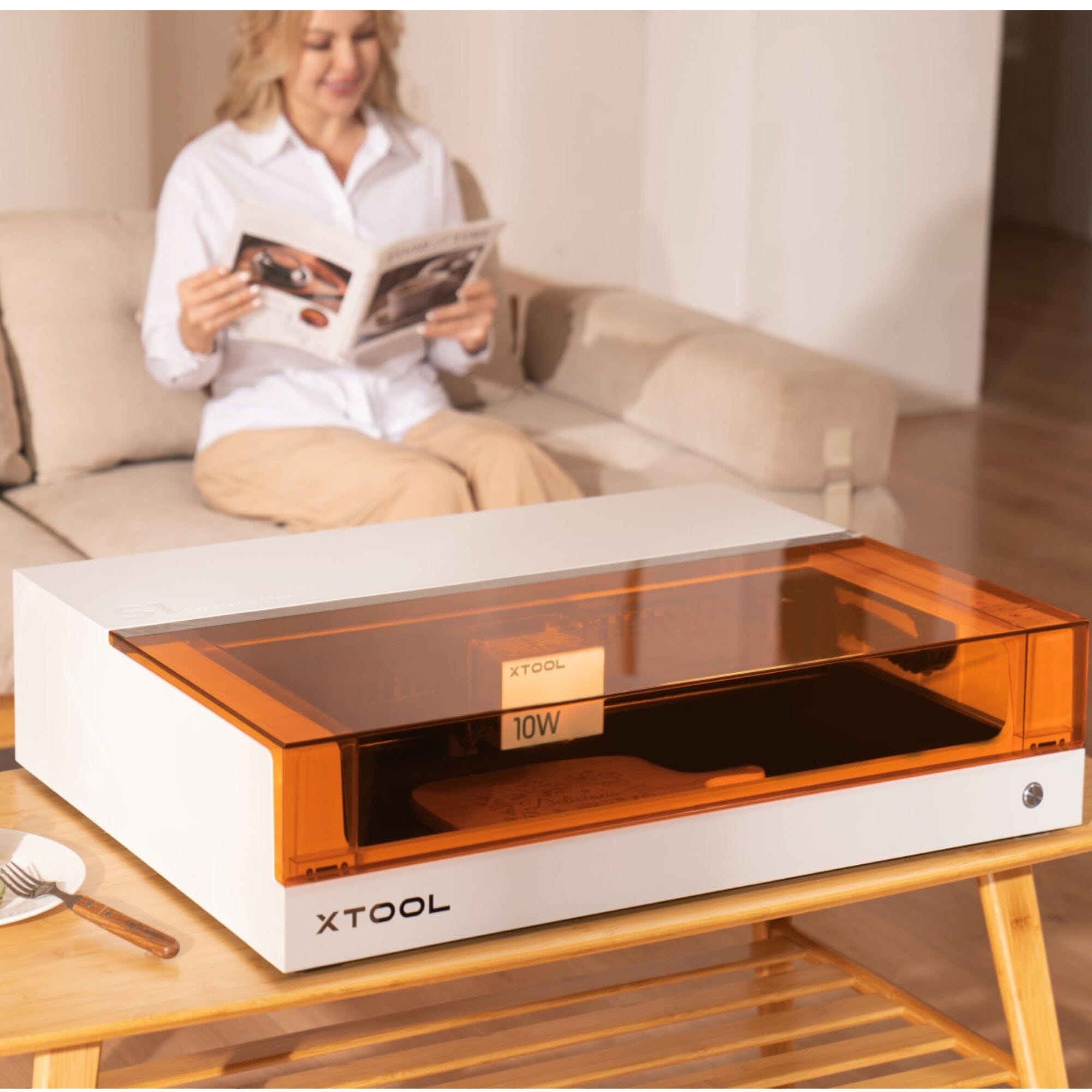 xTool S1 Laser Cutter & Engraver Machine with Screen Printing Bundle - White Laser Engraver xTool 