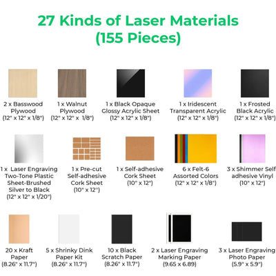 xTool Ultimate Laser Material Kit - 155 Pieces Laser Engraver Accessories xTool 