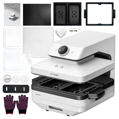 xTool WonderPress 15" x 15" Auto Heat Press with 3D Form Module Swing Design 1