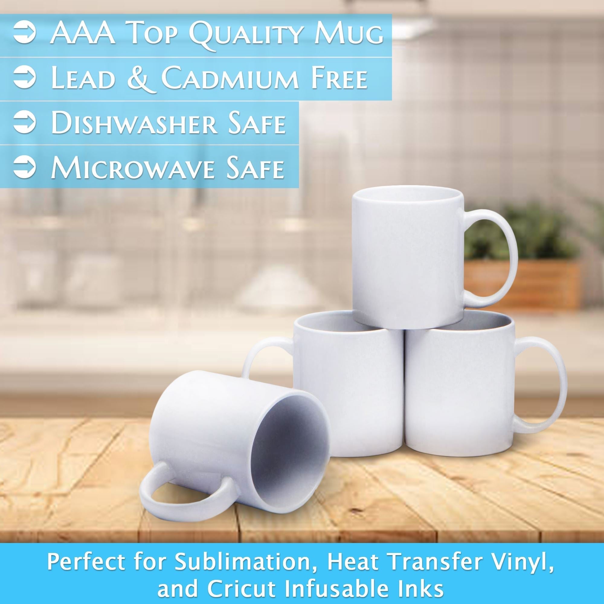 11oz Orca AAA Ceramic White Sublimation Mug Blanks - 36 Pack