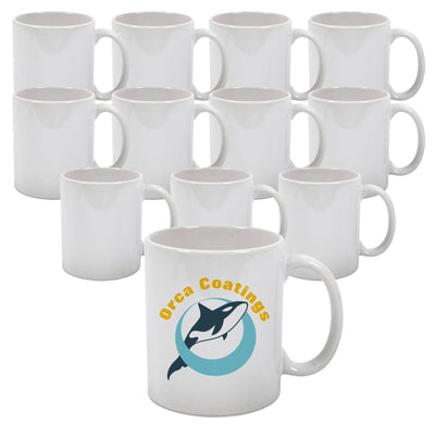 11oz ORCA AAA Ceramic White Sublimation Mug Blanks - 72 Pack Sublimation Swing Design 