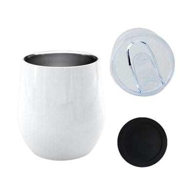 12oz Wine Tumbler Stemless Sublimation Blanks White - 50 Pack Sublimation Swing Design 