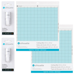2 Silhouette Cameo 4 Autoblades & 2 - 12" x 12" Cutting Mat Combo Pack Silhouette Silhouette 