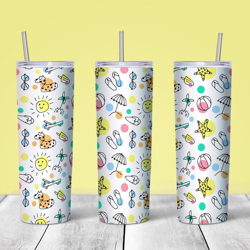 20oz Straight Skinny Tumbler Sublimation Mug Blanks White - 50 Pack Sublimation Swing Design 