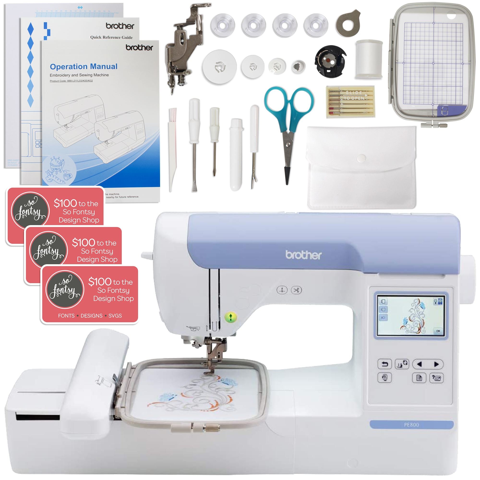 Brother SE700 Elite Sewing and Embroidery Machine with Sewing Bundle