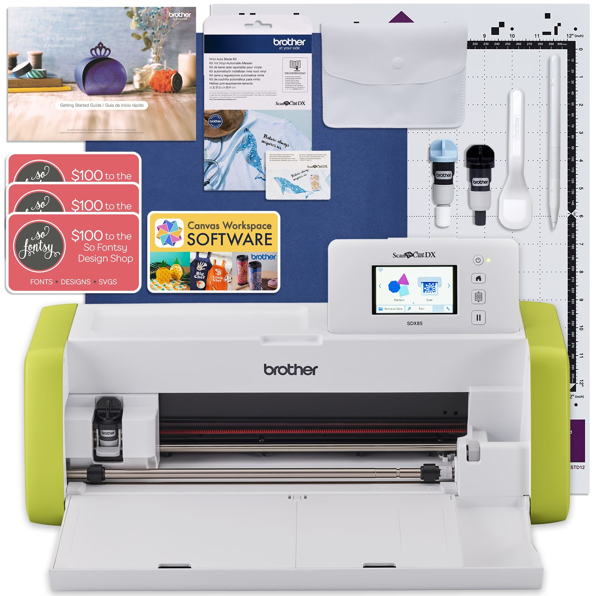 Brother® ScanNCut SDX85 Electronic Cutting System, Lime Green/White