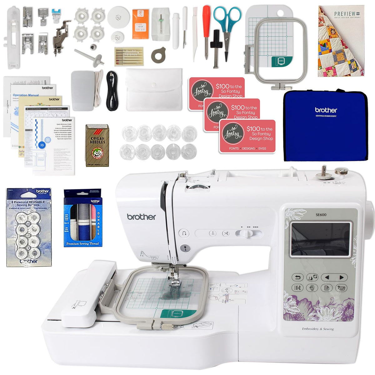 Brother SE600 Embroidery & Sewing Bundle Swing Design