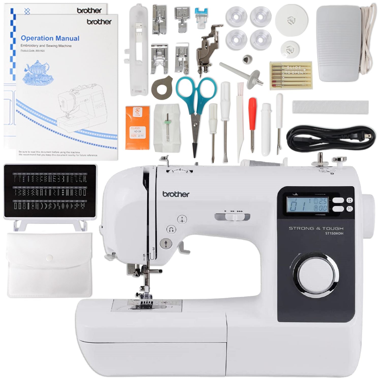 Brother ST150HDH Sewing Machine, Strong & Tough, 50 Built-In Stitches, LCD Displ
