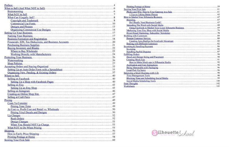 Cutting A Profit E-Book By Silhouette School - Swing Design