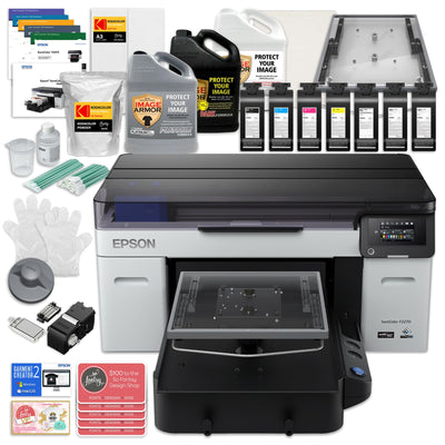 Epson F2270 DTG &amp; DTF Combo Printer with DTF Powder &amp; Film, Pretreatment DTG Bundles Epson 