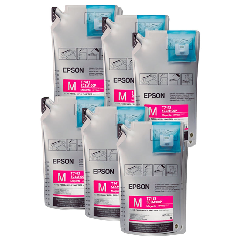 Epson Magenta UltraChrome DS Ink 1 L for F7200 - 6 Pack Sublimation Bundle Epson 