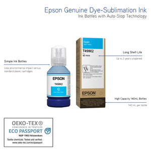 Epson SureColor Cyan Ink Set for Epson F170 & Epson F570 - 4 Pack Sublimation Bundle Espon 