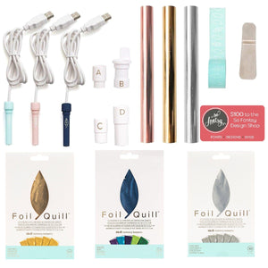 Foil Quill All-In-One Bundle, 3 Foil Sets, 3 Quills, Adapters, Rolls, Tape, Design Card - Swing Design