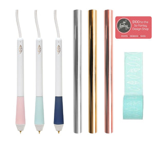 Foil Quill Freestyle All-In-One Bundle, 3 Hand Quills, Foils, Tape, Design Card - Swing Design