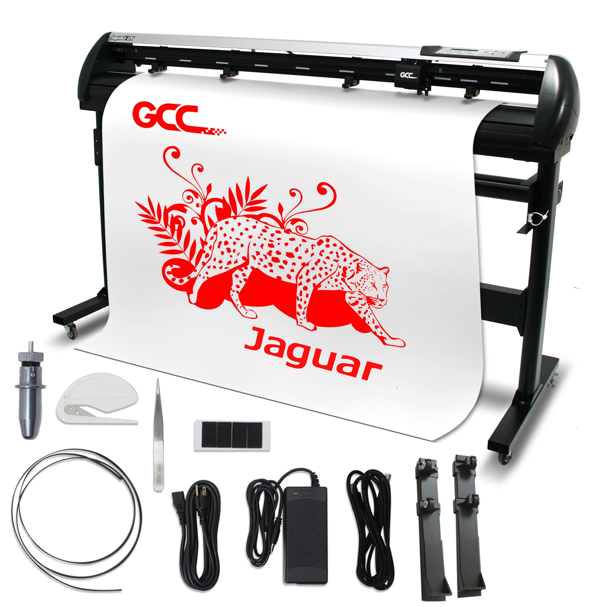 GCC Jaguar V LX 40" Pro Vinyl Cutter With Stand & Aligning System for Contour Cutting