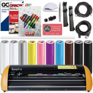 GCC Professional Expert II 24" Wide LX Vinyl Cutter With Aligning System for Contour Cutting Creative Bundle - Swing Design