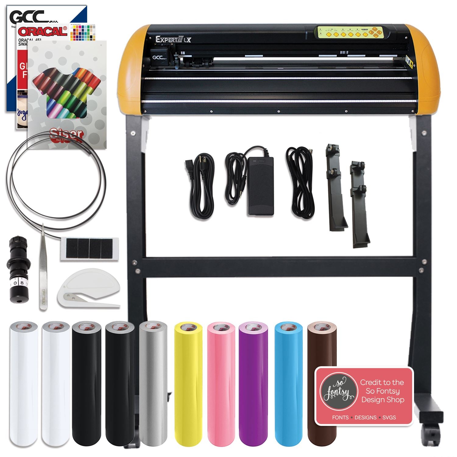 Vinyl Cutter 20” start up bundle with heat press and vinyl.Perfect